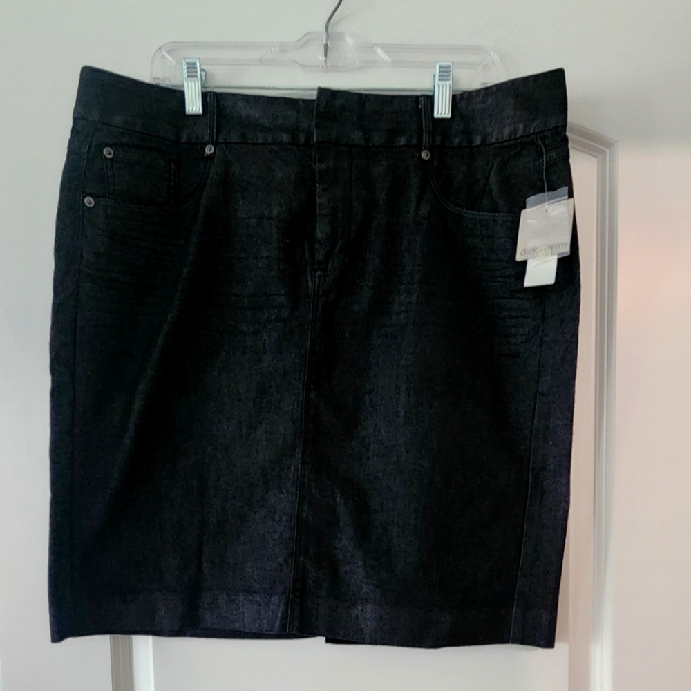 Classic Black Denim Skirt
